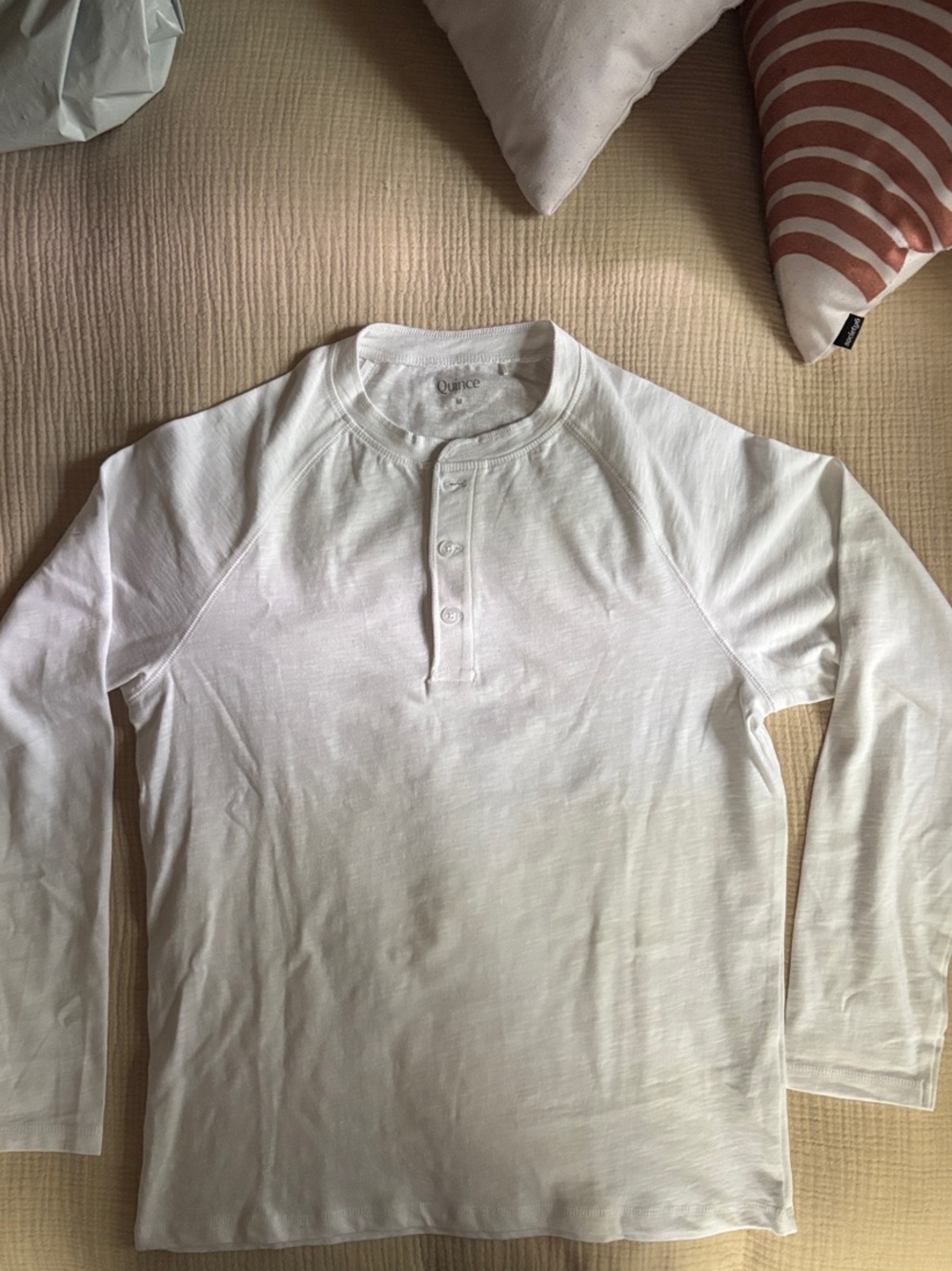 Quince White Long-Sleeve Henley